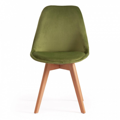 Стул Secret De Maison TULIP SOFT (mod. 74) вельвет/дерево , 54 х 47 х 83 см , зеленый (HLR 54)/натуральный (поставляется по 4 шт). Фото №2