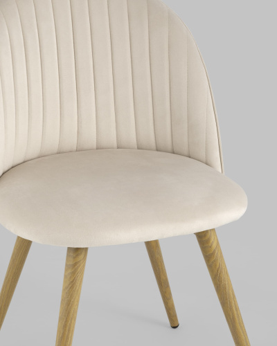 Стул Лион Страйпс велюр кремовый. Фото №9