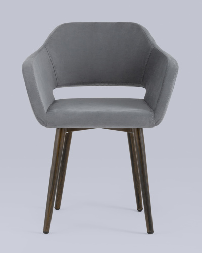 Стул с подлокотниками Саймон велюр тёмно-серый фото Стул с подлокотниками Саймон велюр тёмно-серый. Фото №5